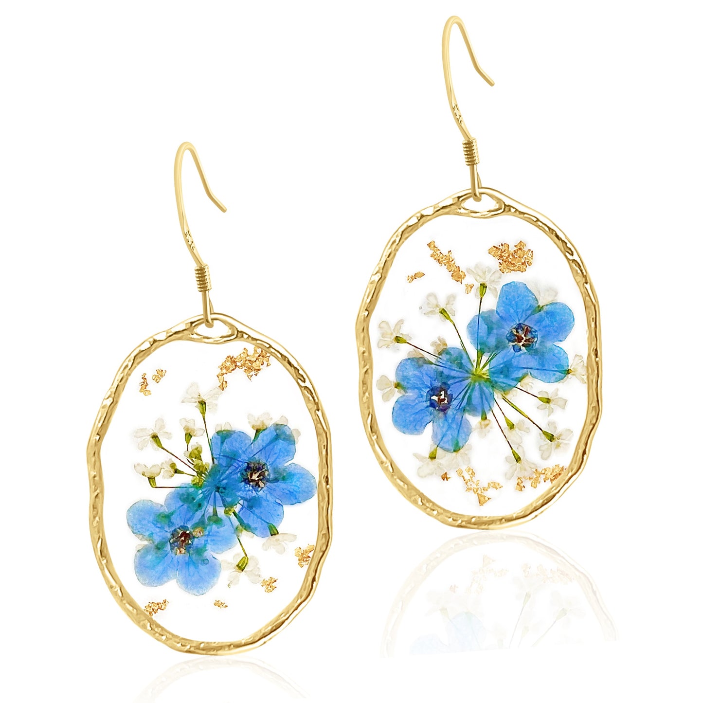 Blue Oval Earrings (Gold Vermeil)