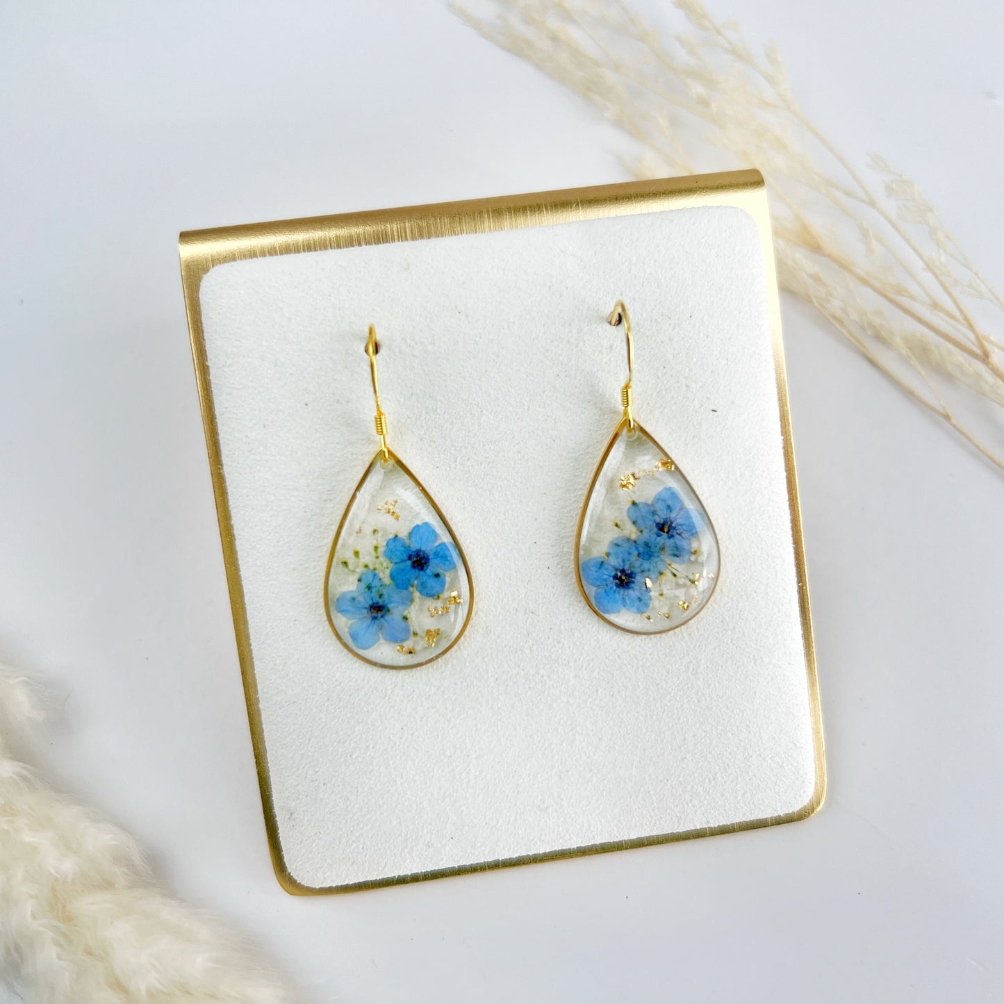 Blue Teardrop Earrings (Gold Vermeil)