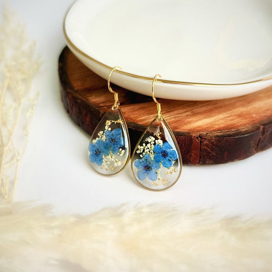 Blue Teardrop Earrings (Gold Vermeil)