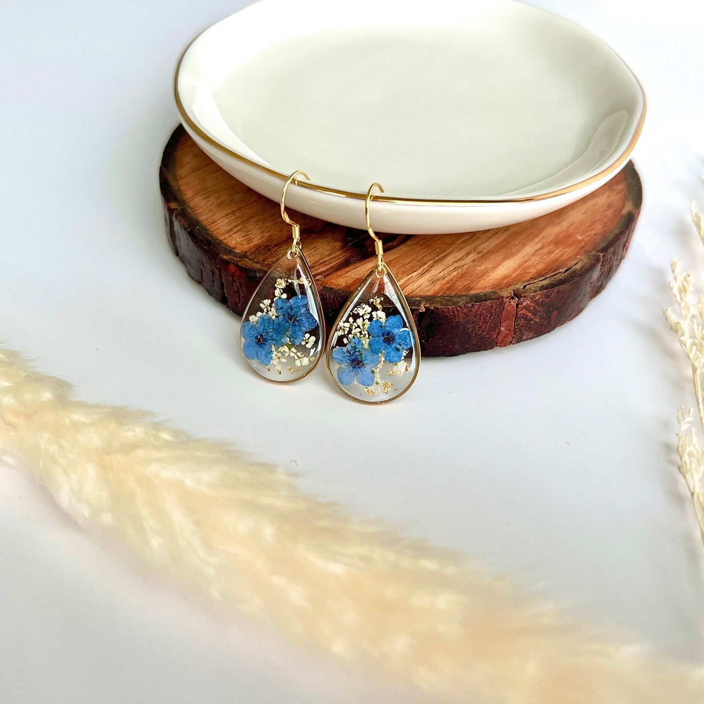 Blue Teardrop Earrings (Gold Vermeil)