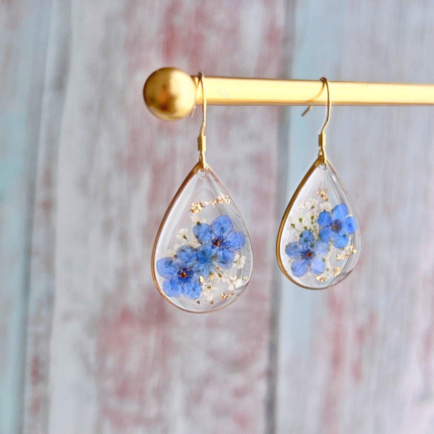 Blue Teardrop Earrings (Gold Vermeil)