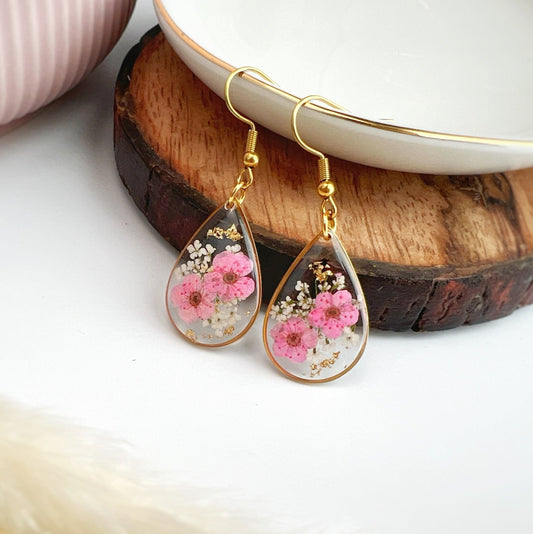 Pink Teardrop Earrings