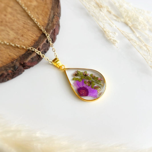 September Aster & Morning Glory Necklace