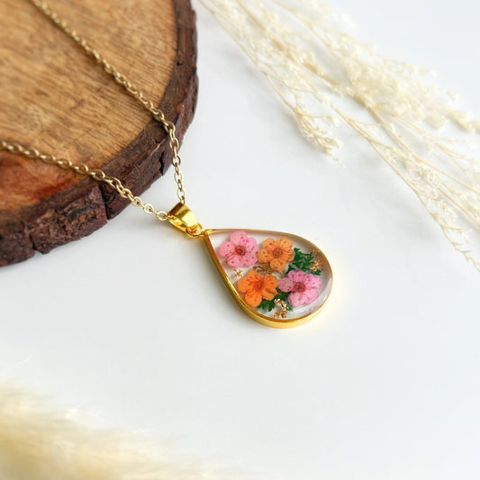 October Marigold & Cosmos Necklace